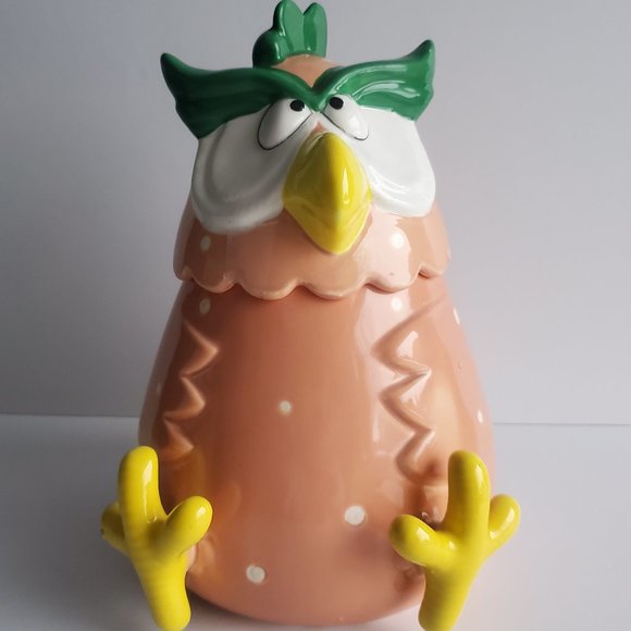 Vintage Ceramic Owl Cookie Jar Countertop Food Snacks Storage Cute Whimsy Fun - Picture 1 of 15
